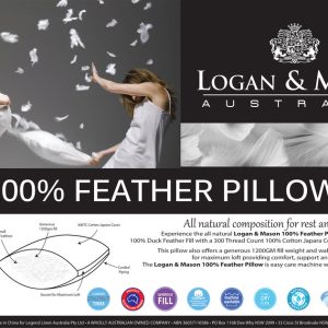 Logan & Mason 100% Feather Pillow