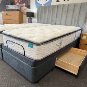 Adjustable storage base with Mazon Pillowtop Mattresses