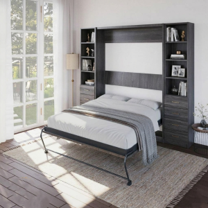 murphy bed bedrrom setting with display
